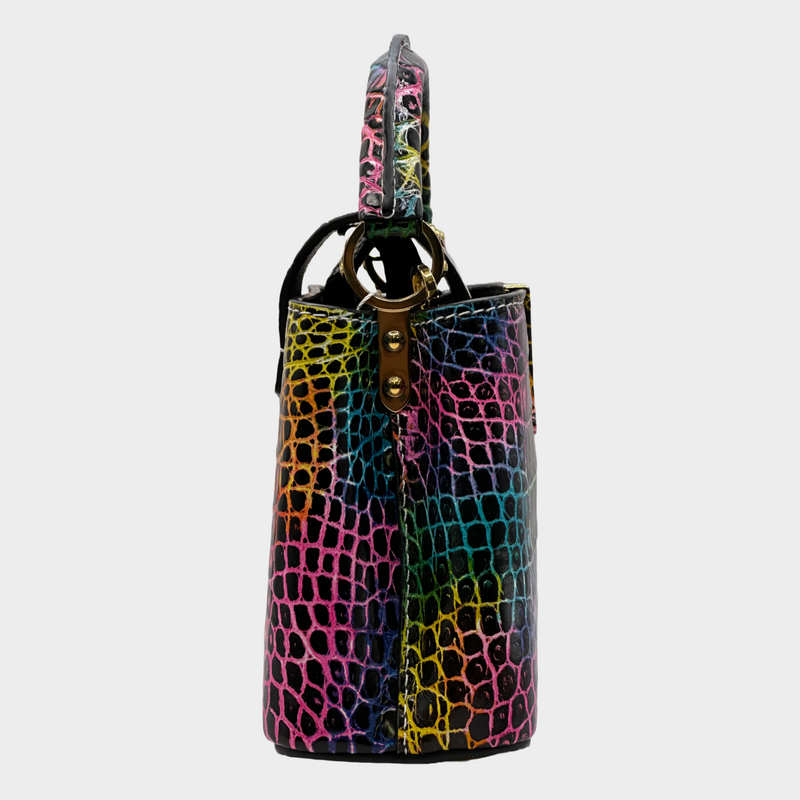 Louis Vuitton multicoloured rainbow crocodile Capucines mini handbag