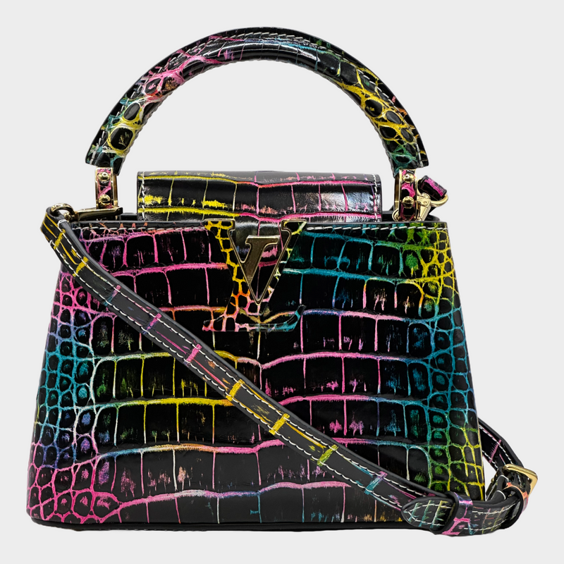Louis Vuitton multicoloured rainbow crocodile Capucines mini handbag