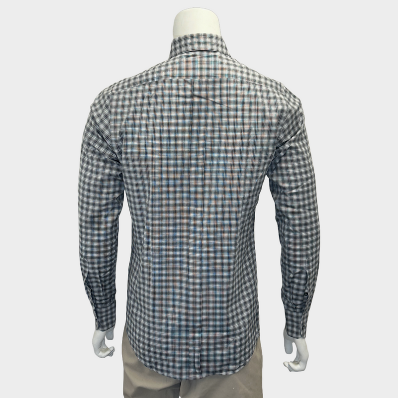 Dolce&Gabbana men's grey and black checkered cotton shirt