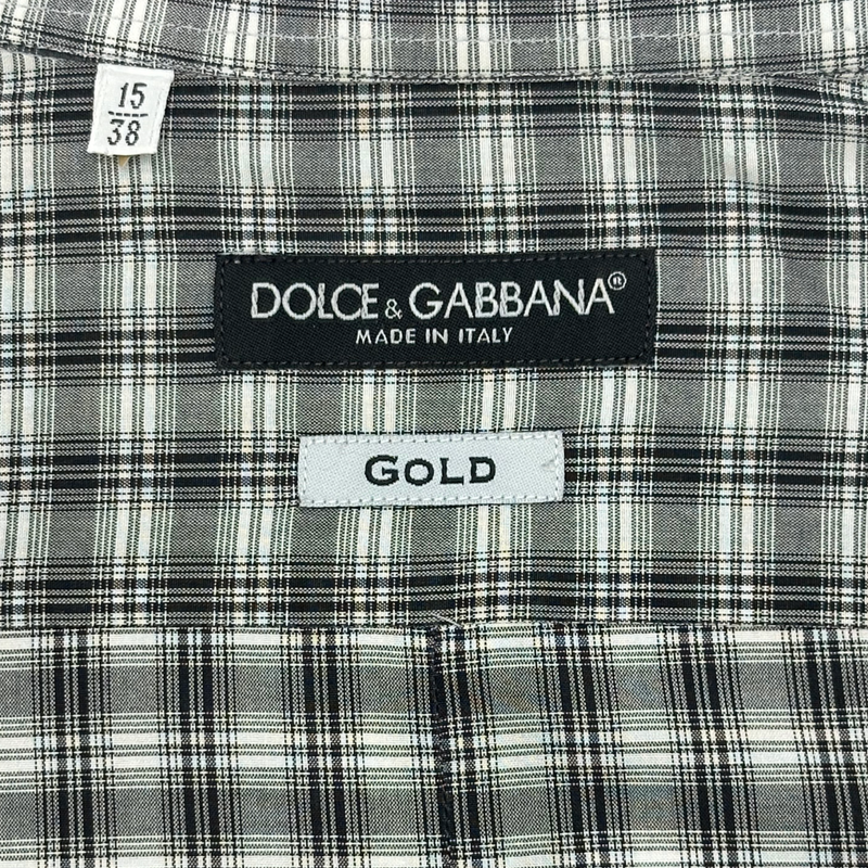 Dolce&Gabbana men's grey and black checkered cotton shirt