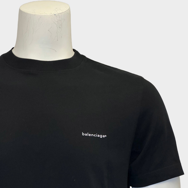 Balenciaga men's black cotton logo t-shirt
