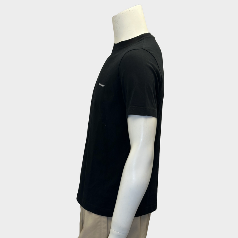 Balenciaga men's black cotton logo t-shirt