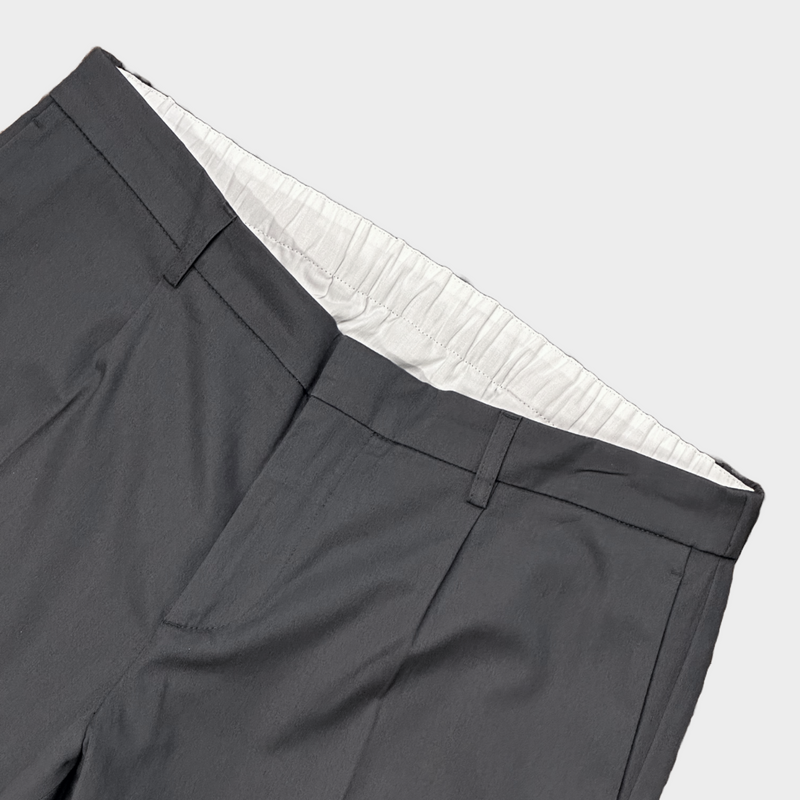 Loro Piana men's grey cotton elasticated trousers