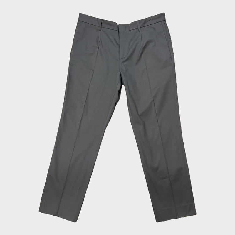 Loro Piana men's grey cotton elasticated trousers
