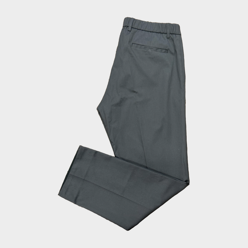 Loro Piana men's grey cotton elasticated trousers