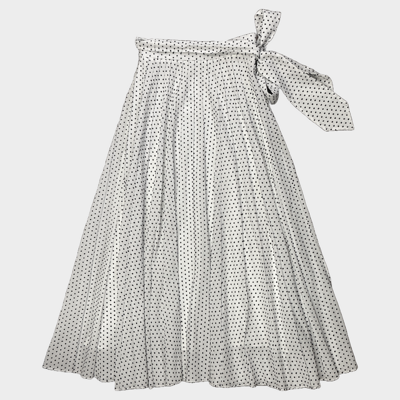 Christopher Kane black and white polka dot cotton maxi skirt