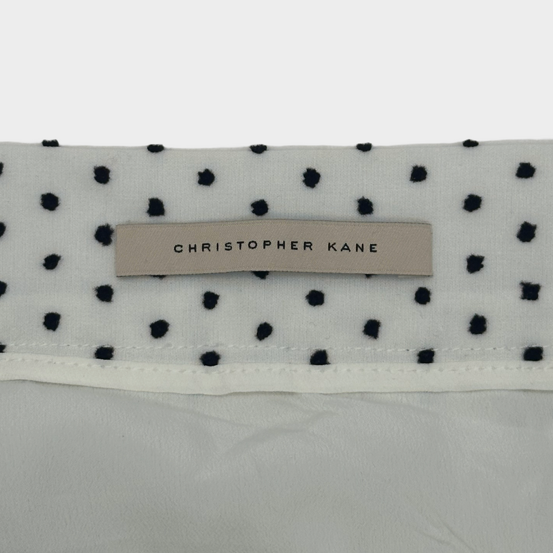 Christopher Kane black and white polka dot cotton maxi skirt