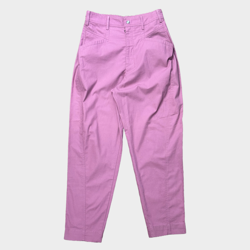 Isabel Marant women's pink cotton high-waisted trousers