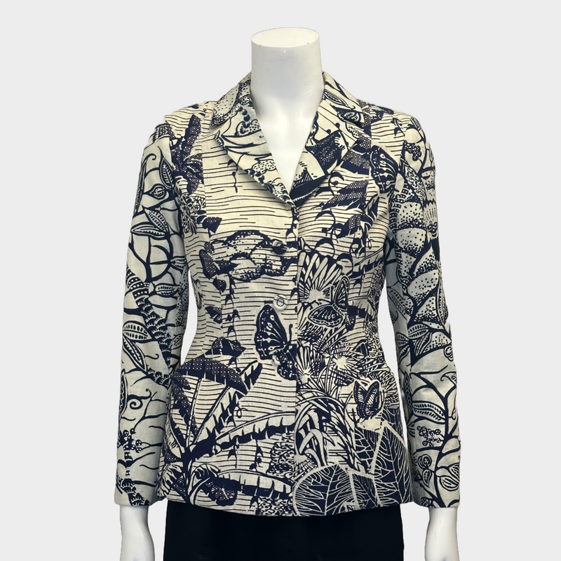 Christian Dior women’s blue and white butterfly print cotton jacket