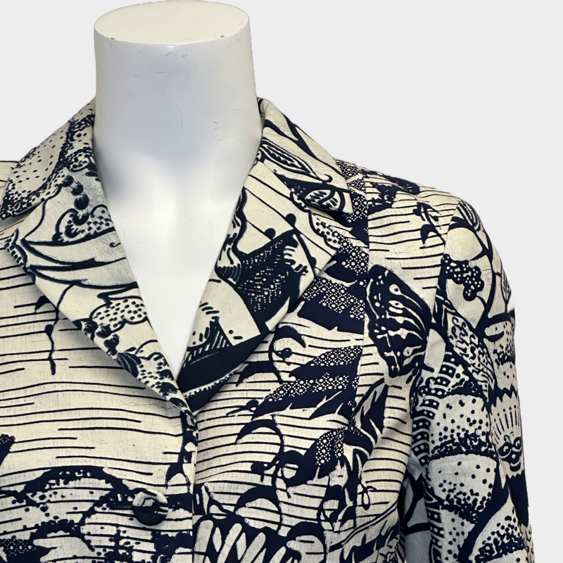 Christian Dior women’s blue and white butterfly print cotton jacket