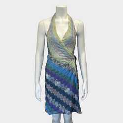 Missoni women's multicolor zigzag knitted wrap dress