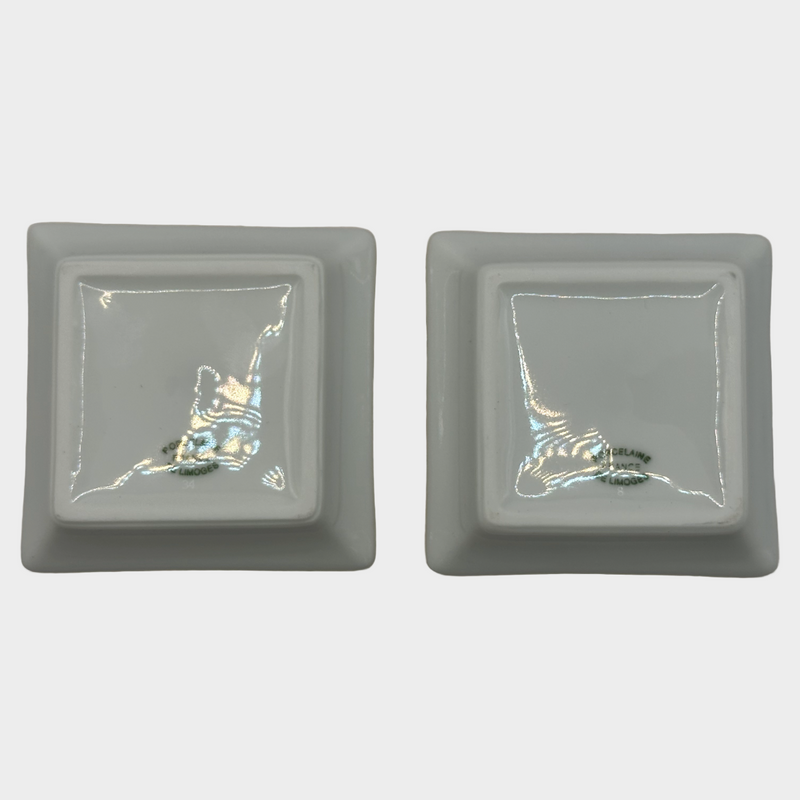 Cartier Set of 2 Porcelain Panthera Ashtrays