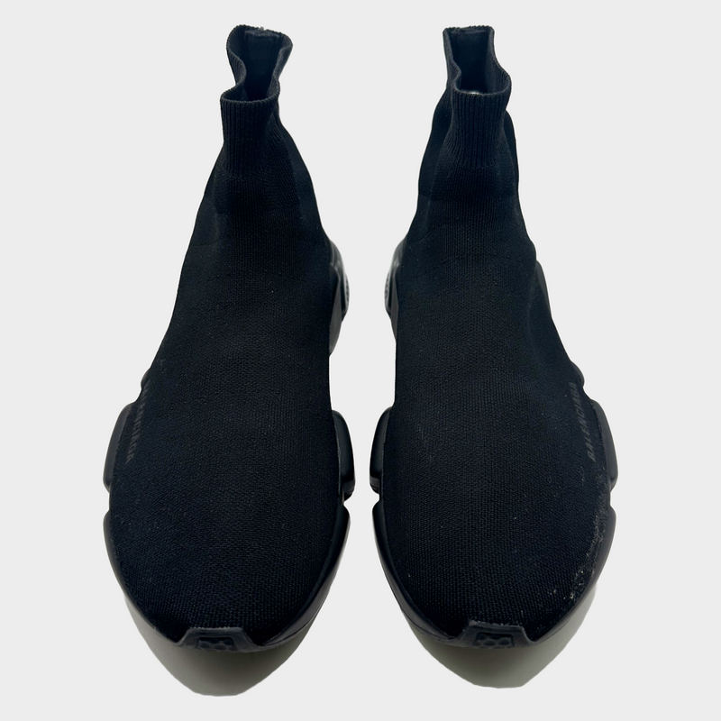 Balenciaga men's black stretch sock trainers