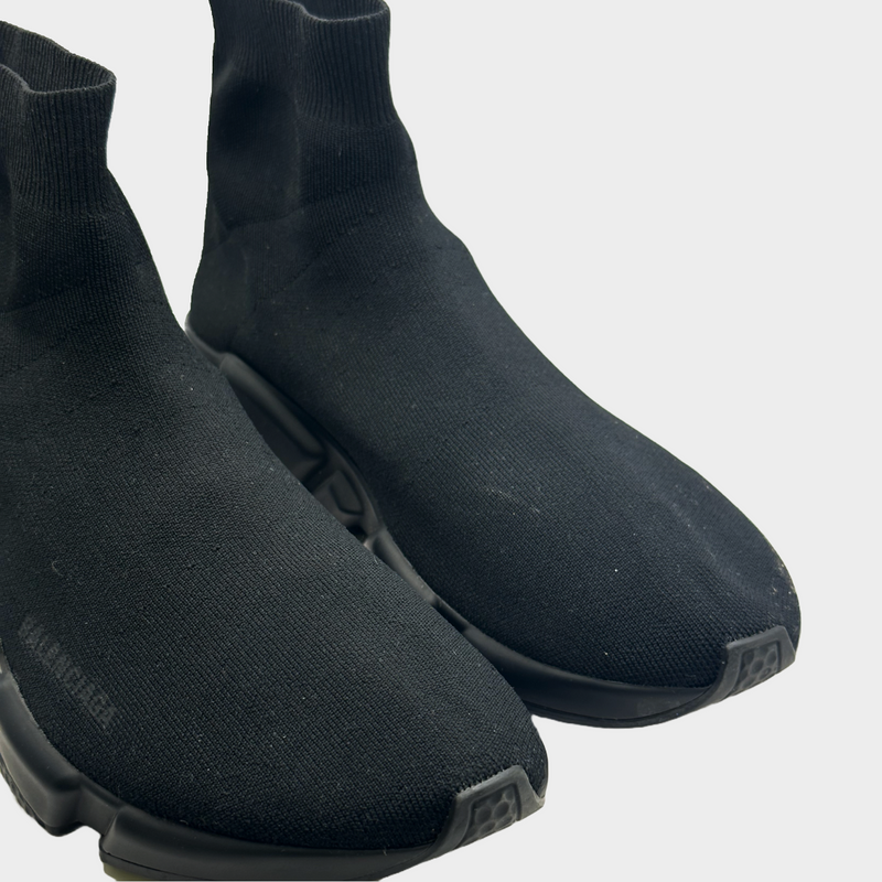 Balenciaga men's black stretch sock trainers