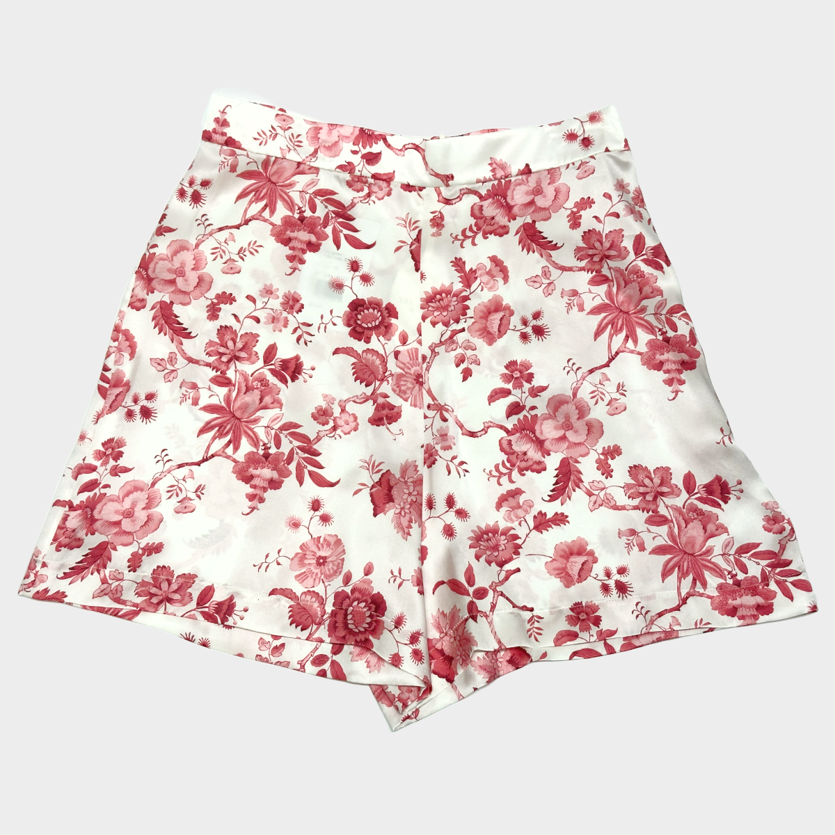 The vampire s Wife white and pink flower print silk shorts Loop Generation