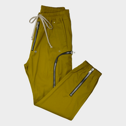 Rick Owens men's mustard cotton Bauhaus cargo trousers
