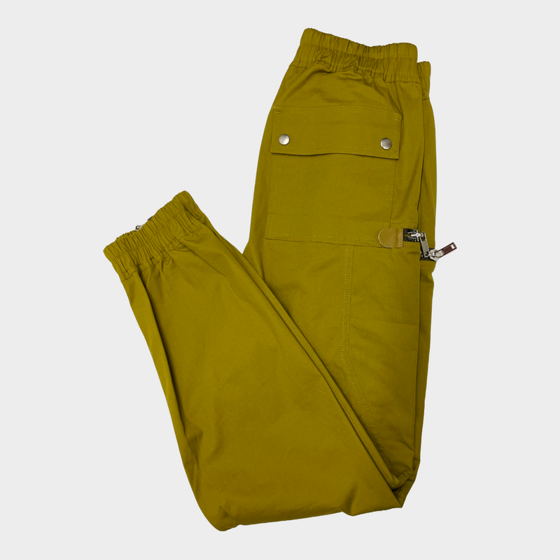 Rick Owens men's mustard cotton Bauhaus cargo trousers