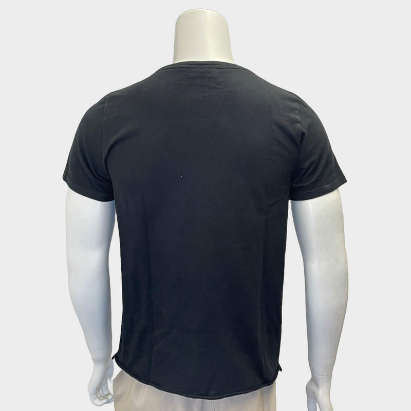 Saint Laurent men's black cotton wolves print T-shirt