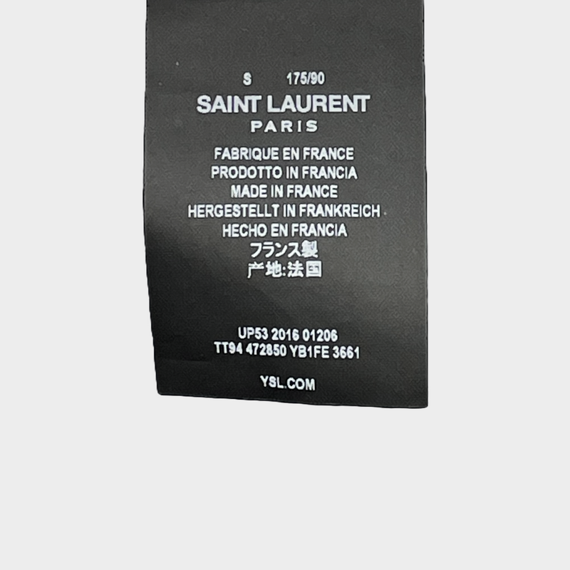Saint Laurent men's black cotton wolves print T-shirt