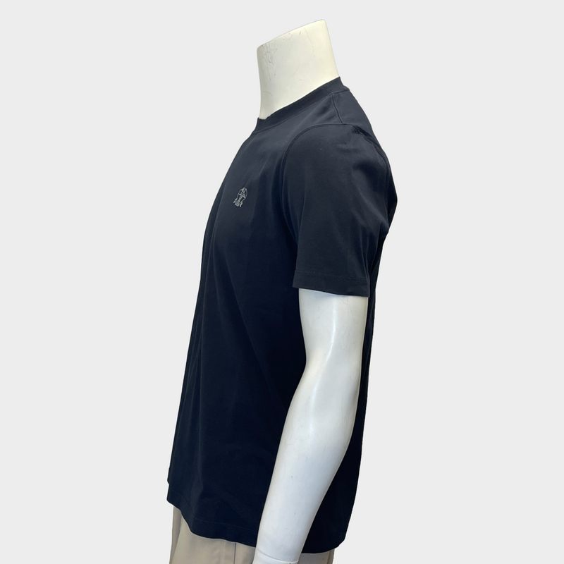 Brunello Cucinelli men's navy cotton logo t-shirt