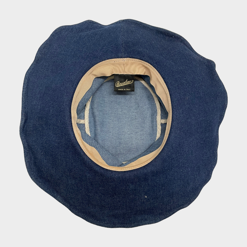 Borsalino men's blue denim bucket hat