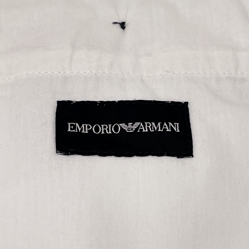 Emporio Armani men's white denim shorts with a belt