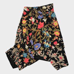 Peter Pilotto women's black and multicoloured floral print polyester midi skirt