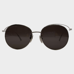 Balenciaga women's white rounded sunglasses