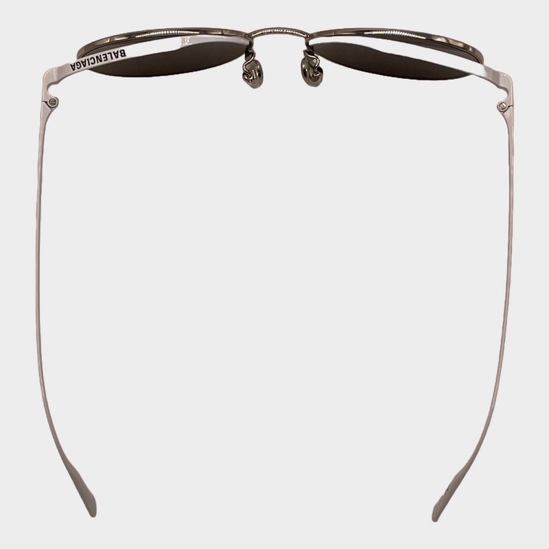 Balenciaga women's white rounded sunglasses