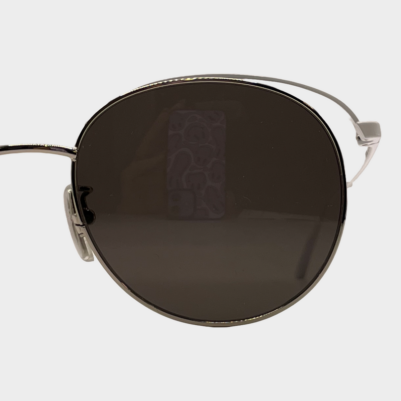 Balenciaga women's white rounded sunglasses