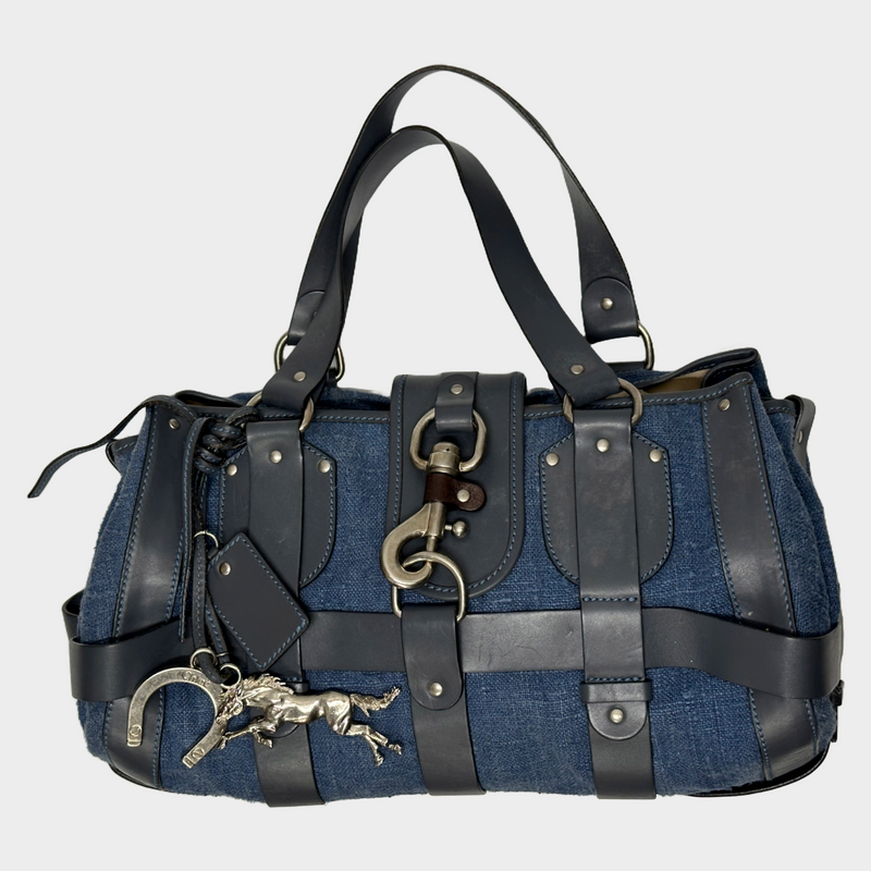 Chloe women's blue leather/denim vintage Kerala handbag