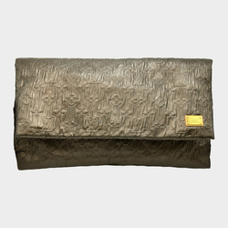 Louis Vuitton women's brown embossed monogram textured leather clutch