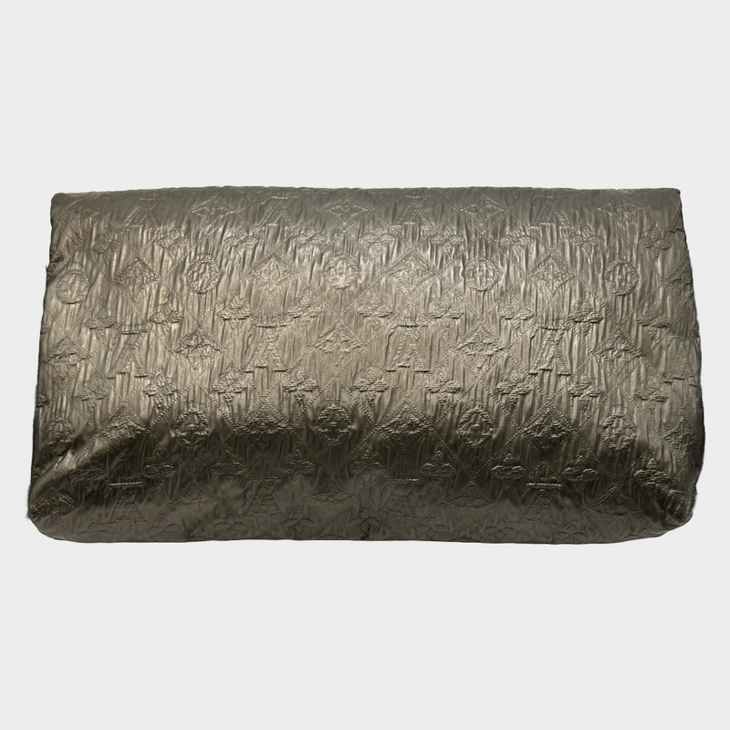 Louis Vuitton women's brown embossed monogram textured leather clutch
