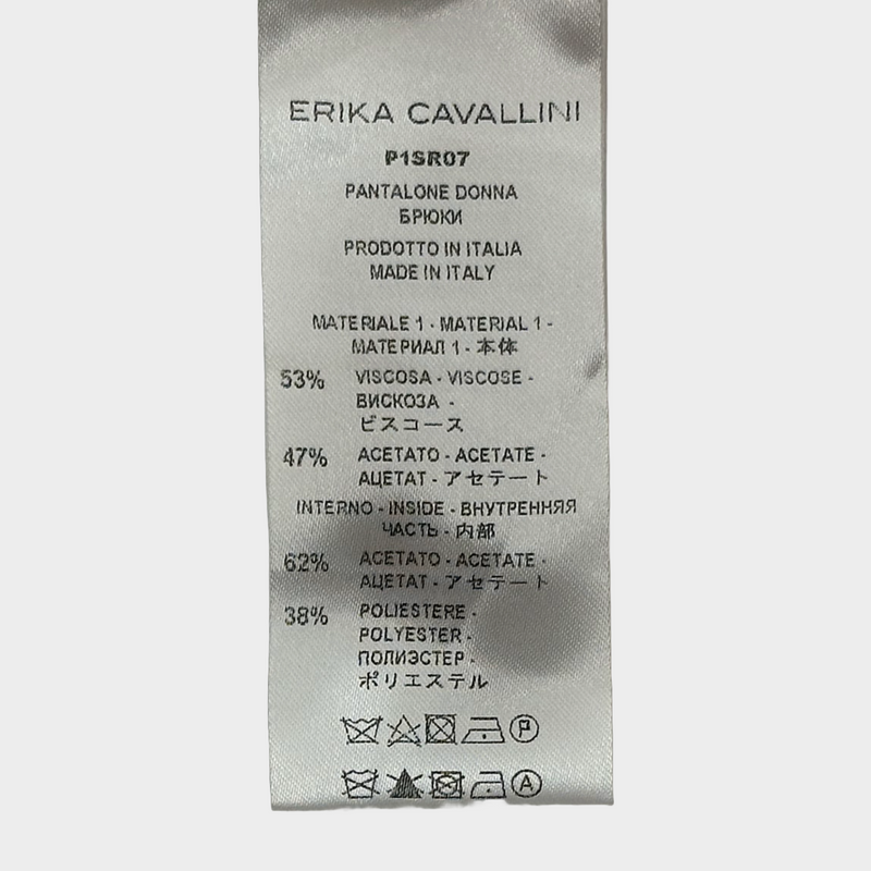 Erika Cavallini women's ecru viscose pants with leg ties