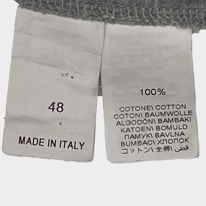 Brunello Cucinelli men's tri-colour ecru and navy cotton t-shirt