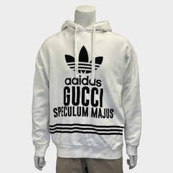 Gucci x Adidas men's white cotton Speculum Majus logo hoodie
