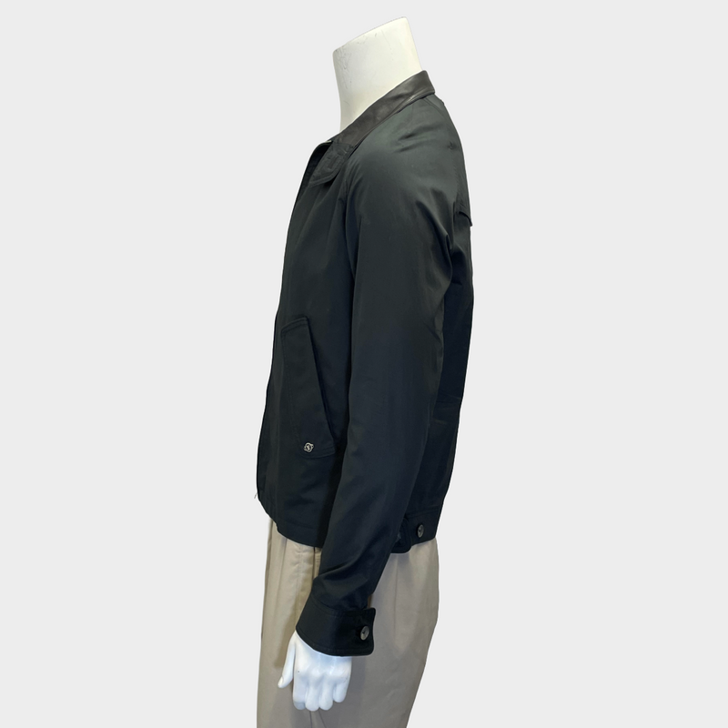 Louis Vuitton men's black anthracite cotton zip-up windbreaker jacket