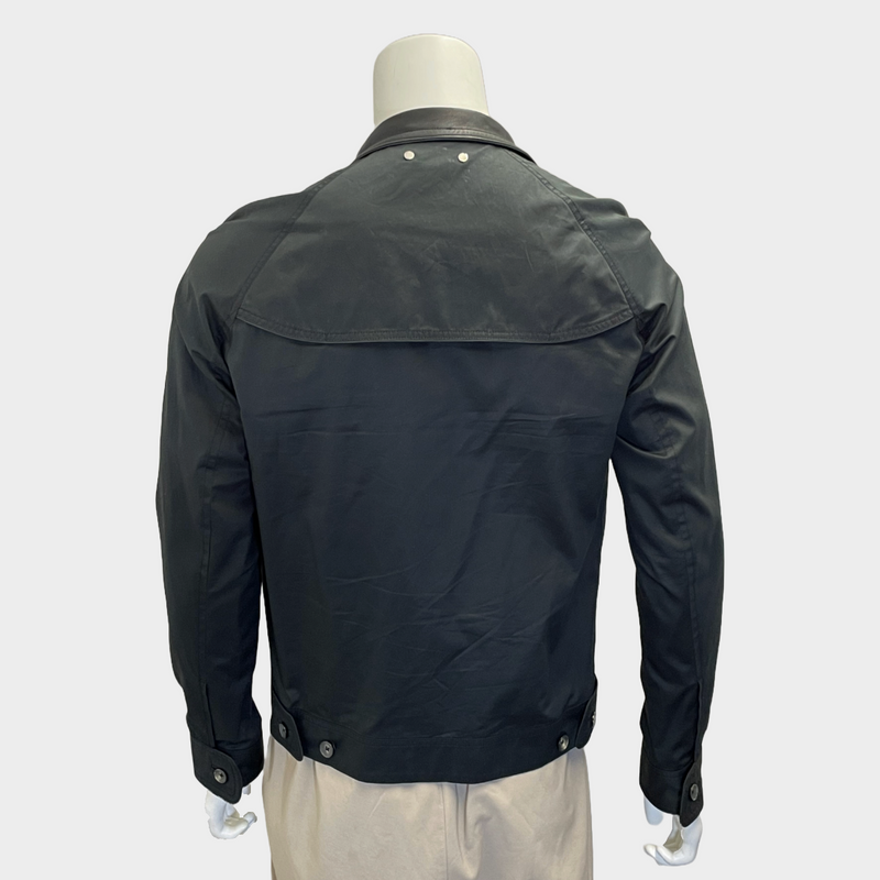 Louis Vuitton men's black anthracite cotton zip-up windbreaker jacket
