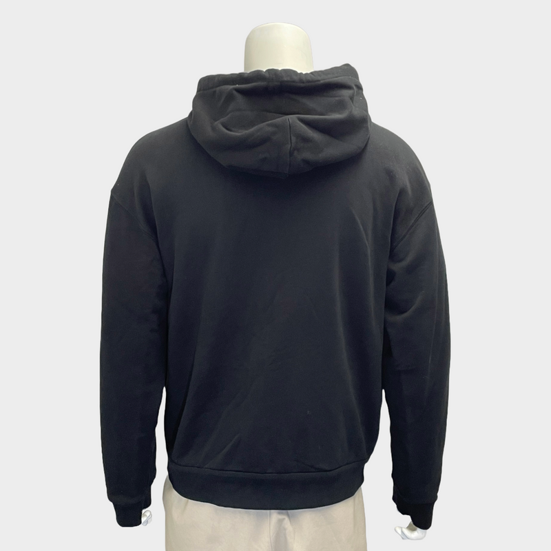 Dolce&Gabbana men's black cotton zip-up hoodie