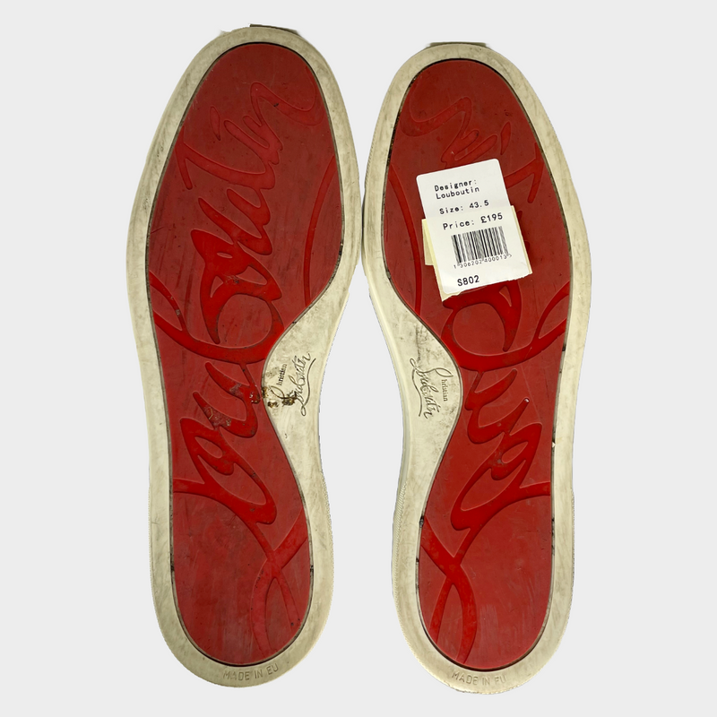 Christian Louboutin men's navy corduroy high-top trainers