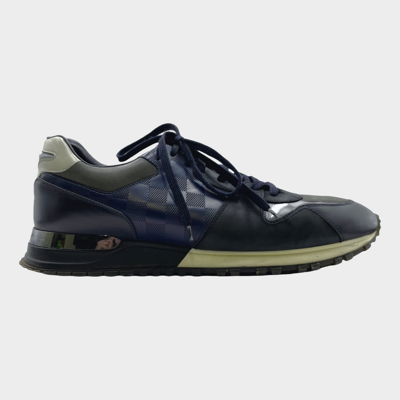 Louis Vuitton men's black and navy leather Run Away trainers