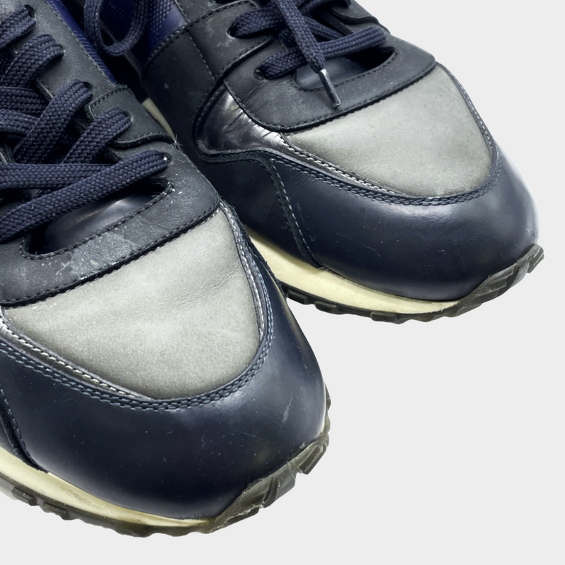 Louis Vuitton men's black and navy leather Run Away trainers