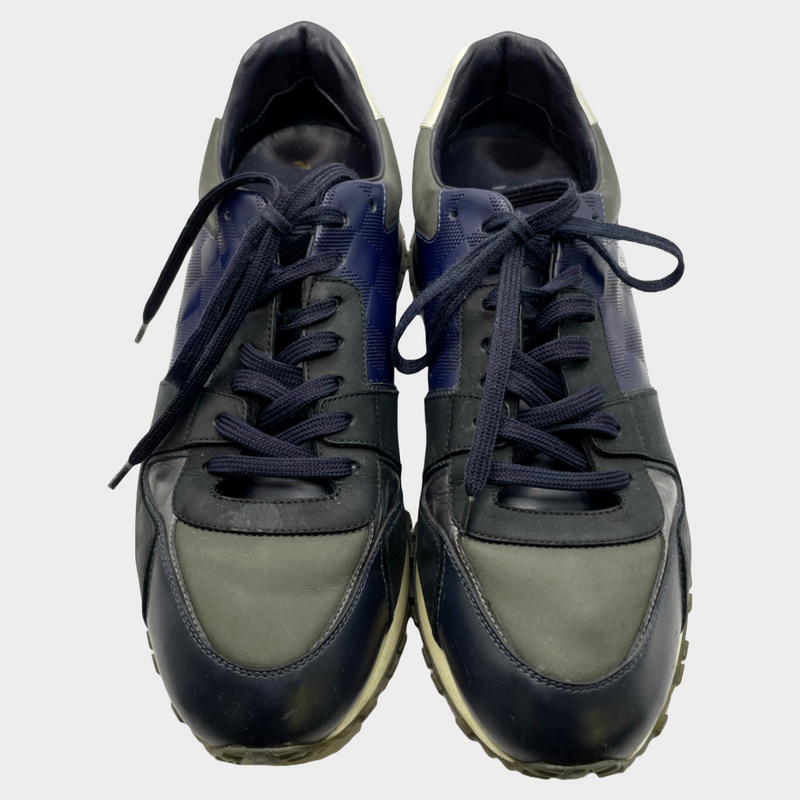 Louis Vuitton men's black and navy leather Run Away trainers