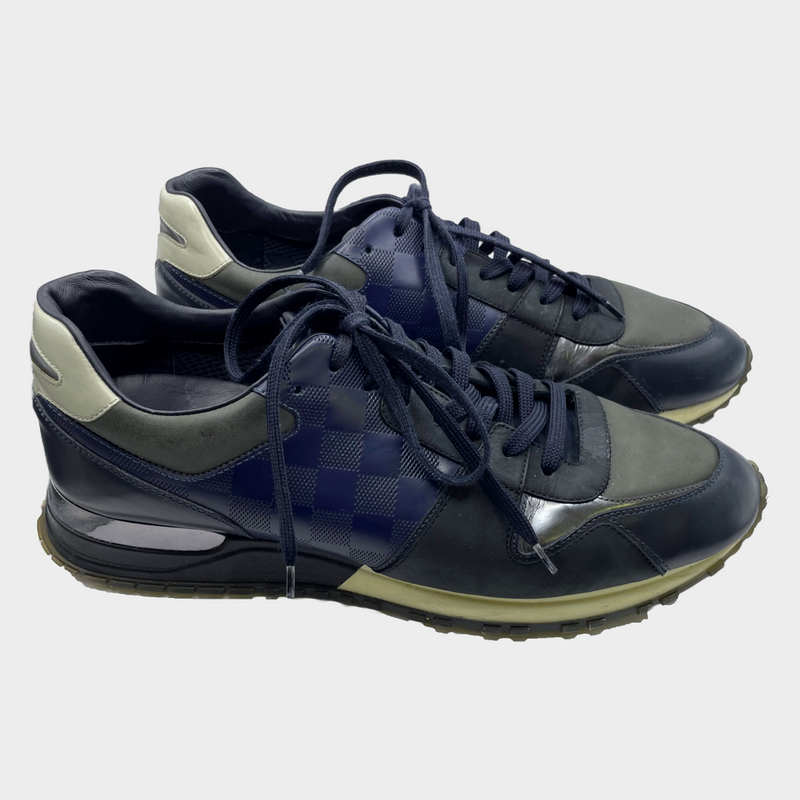 Louis Vuitton men's black and navy leather Run Away trainers