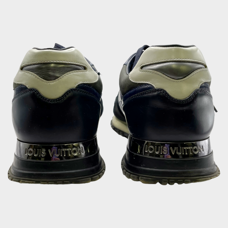 Louis Vuitton men's black and navy leather Run Away trainers
