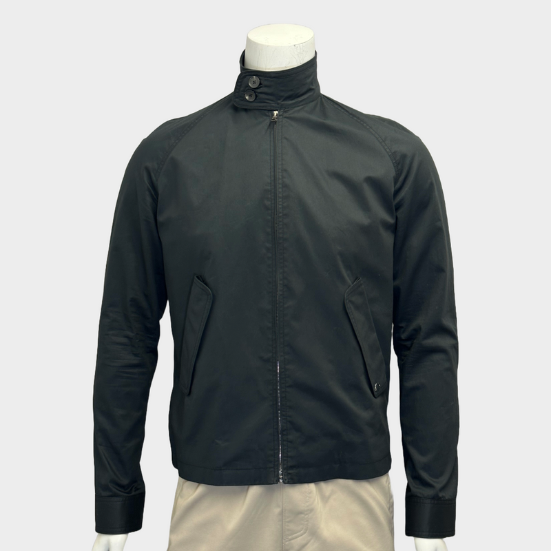 Louis Vuitton men's black anthracite cotton zip-up windbreaker jacket