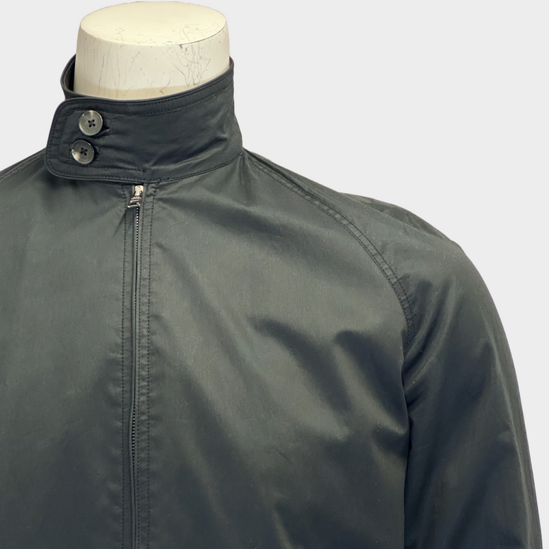 Louis Vuitton men's black anthracite cotton zip-up windbreaker jacket