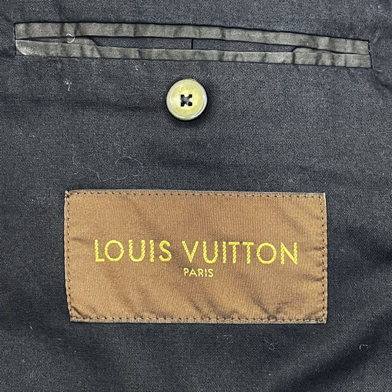 Louis Vuitton men's black anthracite cotton zip-up windbreaker jacket