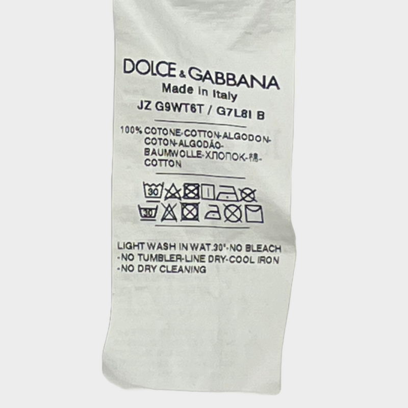 Dolce&Gabbana men's black cotton zip-up hoodie