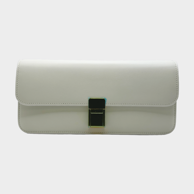 Marina Raphael women's white leather Luna handbag